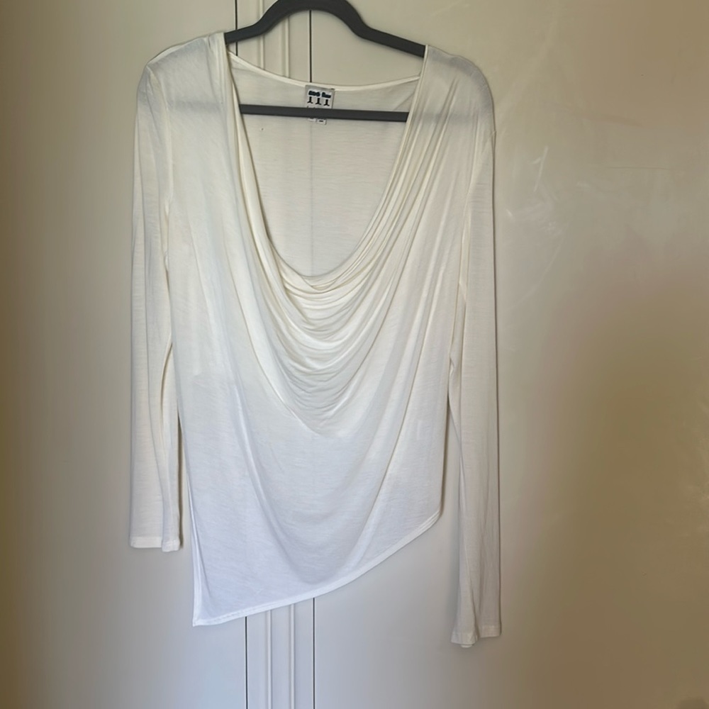 Haute Hippie Cream Cowl Neck Top